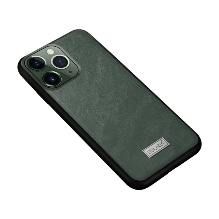 For iPhone 11 Pro SULADA Shockproof TPU + Handmade Leather Protective Case