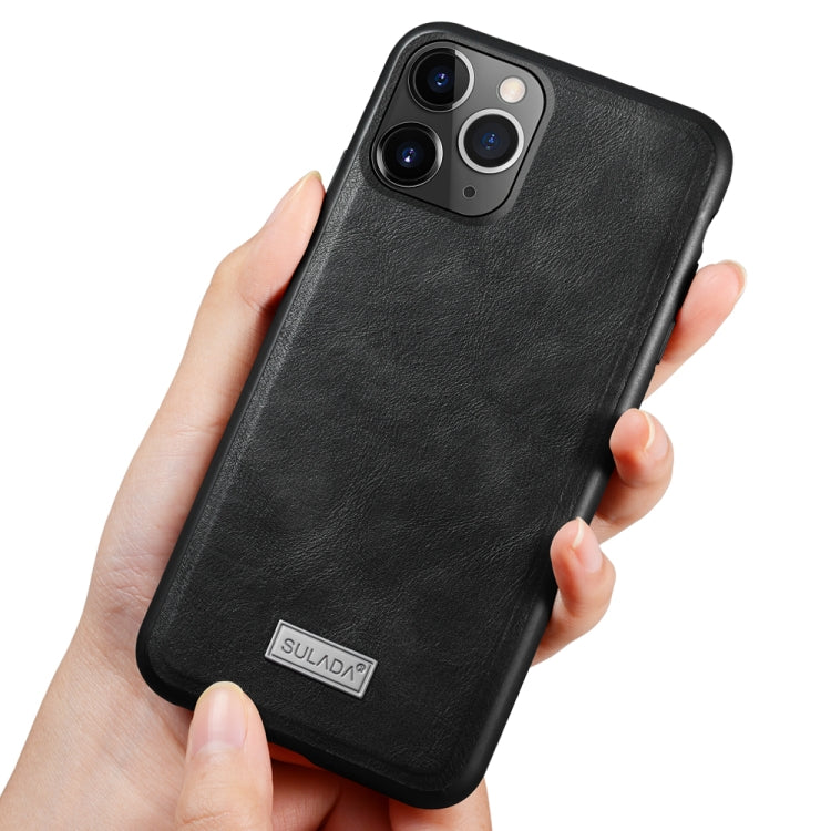 For iPhone 11 Pro SULADA Shockproof TPU + Handmade Leather Protective Case