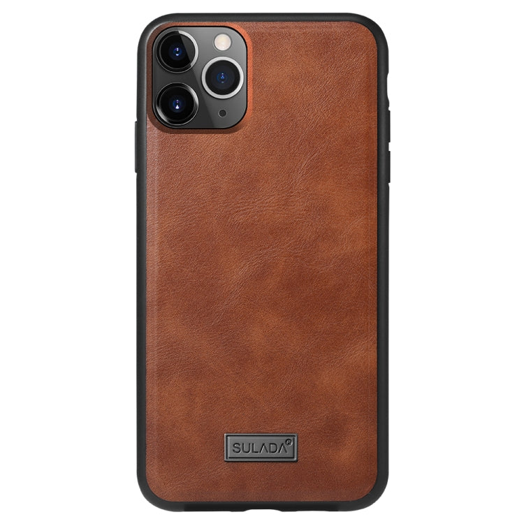 For iPhone 11 Pro SULADA Shockproof TPU + Handmade Leather Protective Case