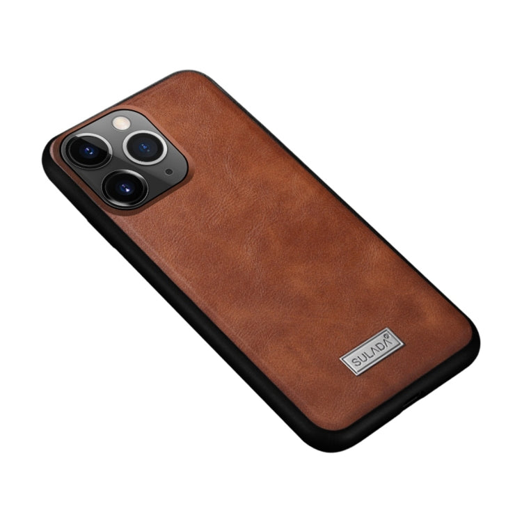For iPhone 11 Pro SULADA Shockproof TPU + Handmade Leather Protective Case