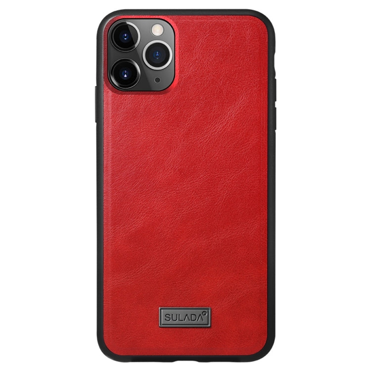 For iPhone 11 Pro Max SULADA Shockproof TPU + Handmade Leather Protective Case
