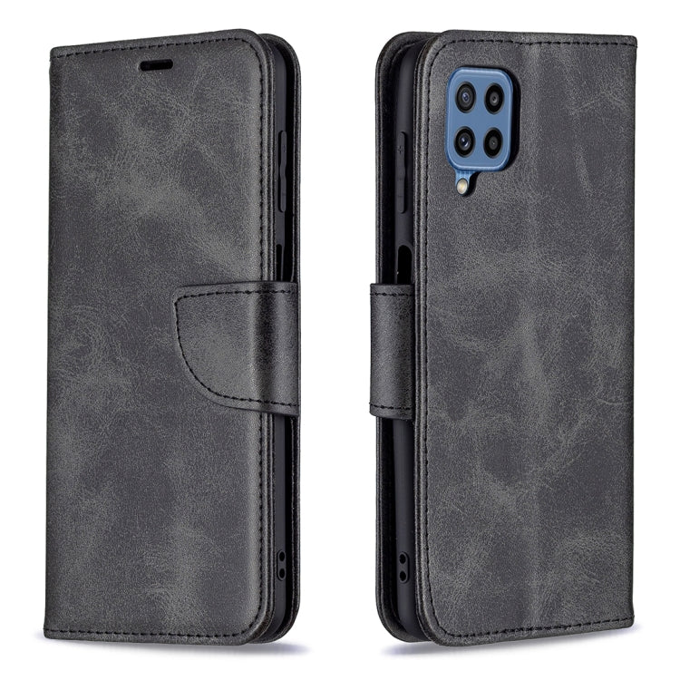 For Samsung Galaxy M32 Retro Lambskin Texture Pure Color Horizontal Flip PU Leather Case with Holder & Card Slots & Wallet & Lanyard