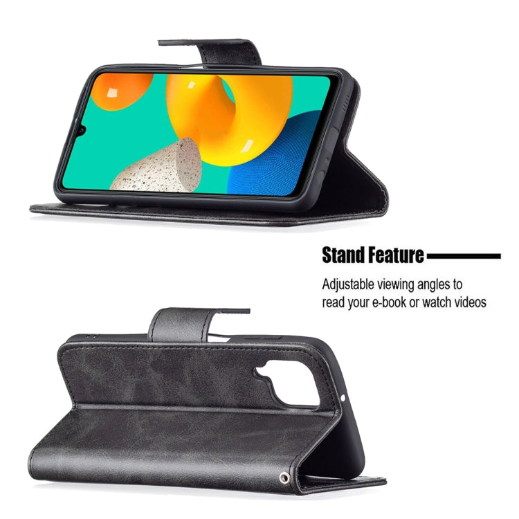 For Samsung Galaxy M32 Retro Lambskin Texture Pure Color Horizontal Flip PU Leather Case with Holder & Card Slots & Wallet & Lanyard