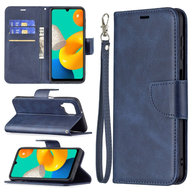 For Samsung Galaxy M32 Retro Lambskin Texture Pure Color Horizontal Flip PU Leather Case with Holder & Card Slots & Wallet & Lanyard