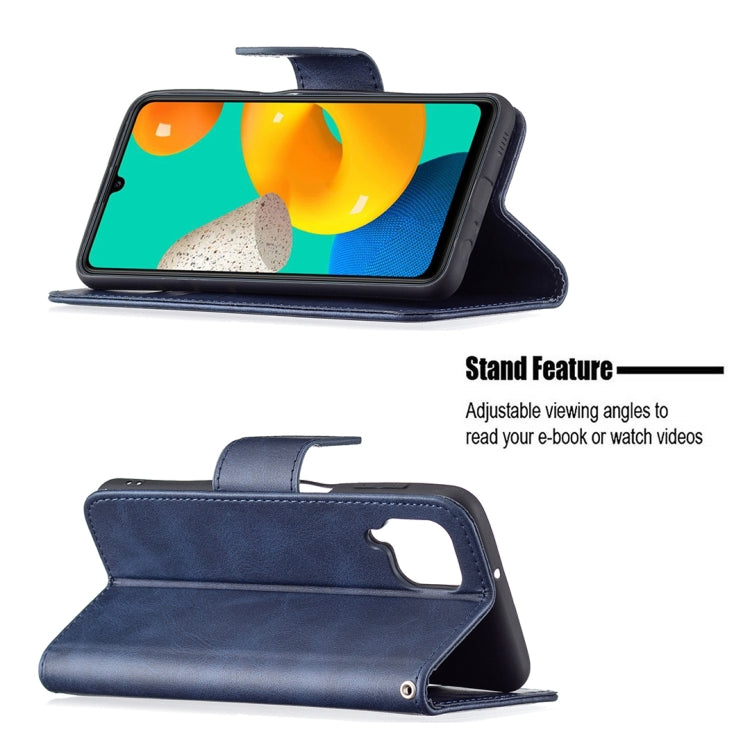 For Samsung Galaxy M32 Retro Lambskin Texture Pure Color Horizontal Flip PU Leather Case with Holder & Card Slots & Wallet & Lanyard