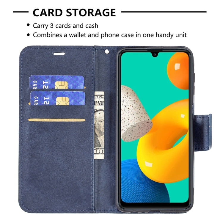 For Samsung Galaxy M32 Retro Lambskin Texture Pure Color Horizontal Flip PU Leather Case with Holder & Card Slots & Wallet & Lanyard