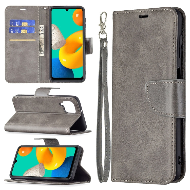 For Samsung Galaxy M32 Retro Lambskin Texture Pure Color Horizontal Flip PU Leather Case with Holder & Card Slots & Wallet & Lanyard