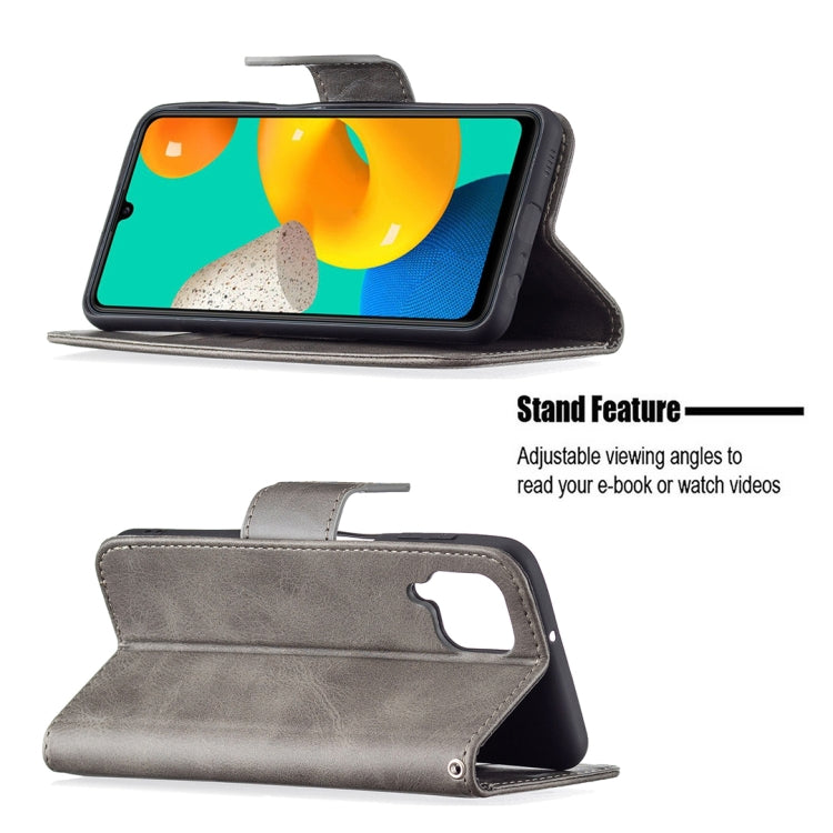 For Samsung Galaxy M32 Retro Lambskin Texture Pure Color Horizontal Flip PU Leather Case with Holder & Card Slots & Wallet & Lanyard