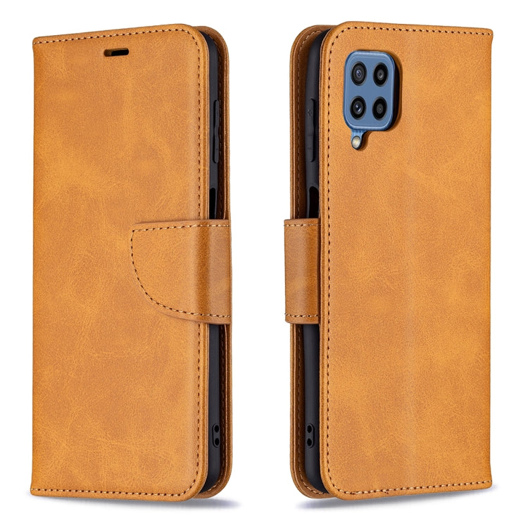 For Samsung Galaxy M32 Retro Lambskin Texture Pure Color Horizontal Flip PU Leather Case with Holder & Card Slots & Wallet & Lanyard