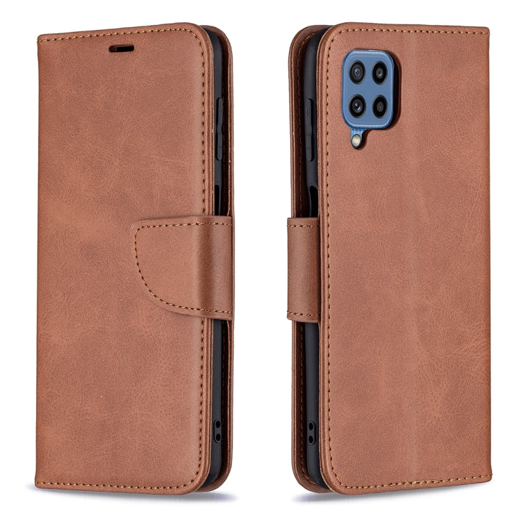 For Samsung Galaxy M32 Retro Lambskin Texture Pure Color Horizontal Flip PU Leather Case with Holder & Card Slots & Wallet & Lanyard