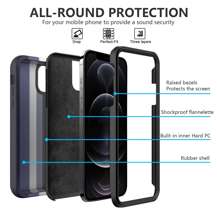 For iPhone 13 mini Rainbow Silicone +PC Shockproof Skid-proof Dust-proof Case