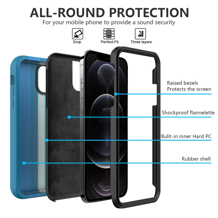 For iPhone 13 mini Rainbow Silicone +PC Shockproof Skid-proof Dust-proof Case