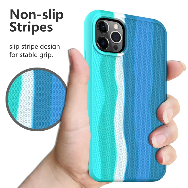For iPhone 13 Pro Rainbow Silicone +PC Shockproof Skid-proof Dust-proof Case