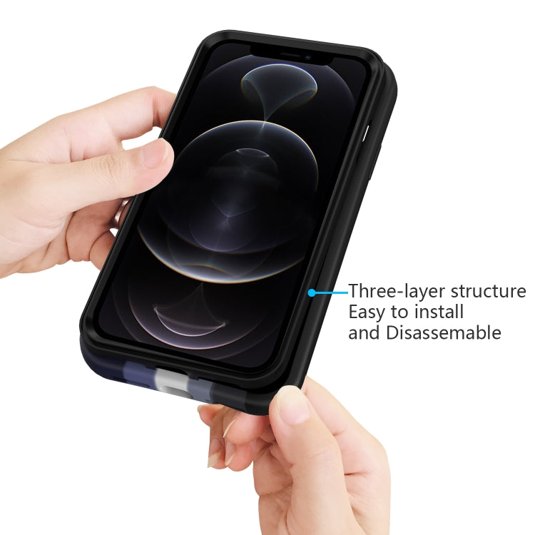 For iPhone 13 Pro Max Rainbow Silicone +PC Shockproof Skid-proof Dust-proof Case