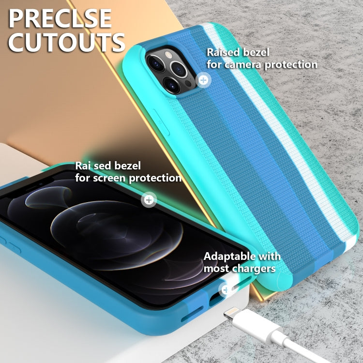 For iPhone 13 Pro Max Rainbow Silicone +PC Shockproof Skid-proof Dust-proof Case