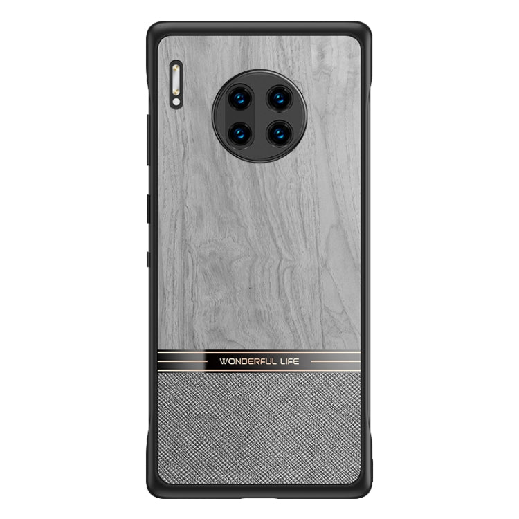 For Huawei Mate 30 Pro Shang Rui Wood Grain Skin PU + TPU Shockproof Case