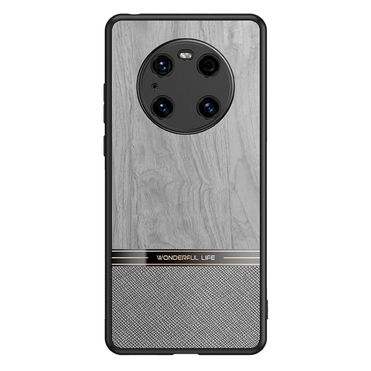 For Huawei Mate 40 Pro Shang Rui Wood Grain Skin PU + TPU Shockproof Case
