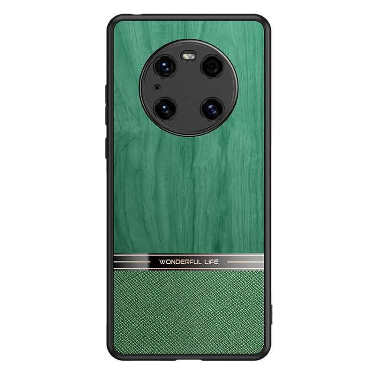 For Huawei Mate 40 Pro Shang Rui Wood Grain Skin PU + TPU Shockproof Case
