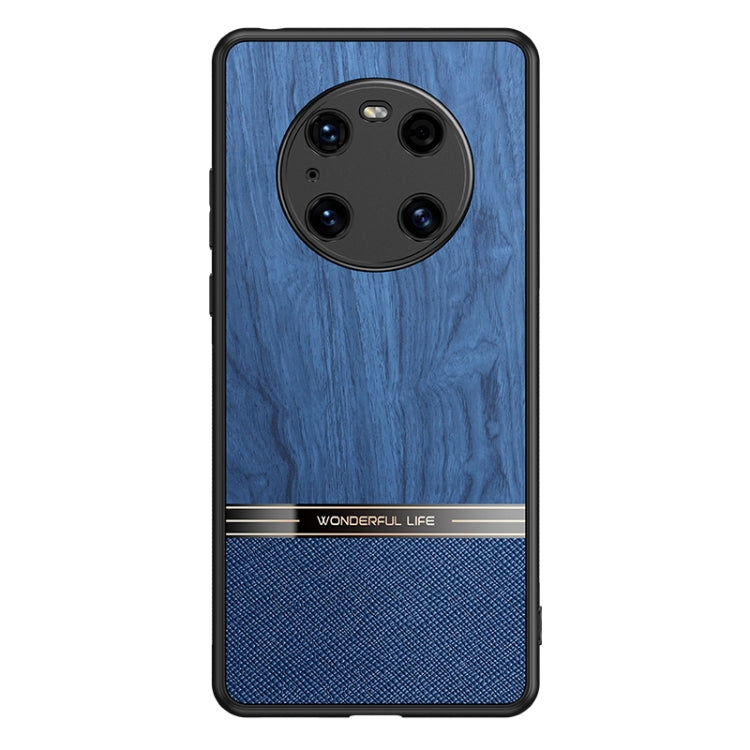 For Huawei Mate 40 Pro Shang Rui Wood Grain Skin PU + TPU Shockproof Case