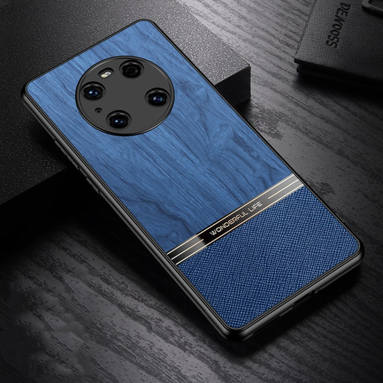 For Huawei Mate 40 Pro Shang Rui Wood Grain Skin PU + TPU Shockproof Case