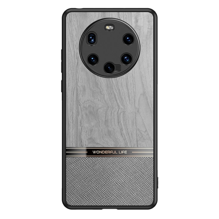 For Huawei Mate 40 Shang Rui Wood Grain Skin PU + TPU Shockproof Case