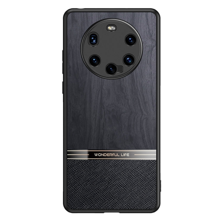 For Huawei Mate 40 Shang Rui Wood Grain Skin PU + TPU Shockproof Case