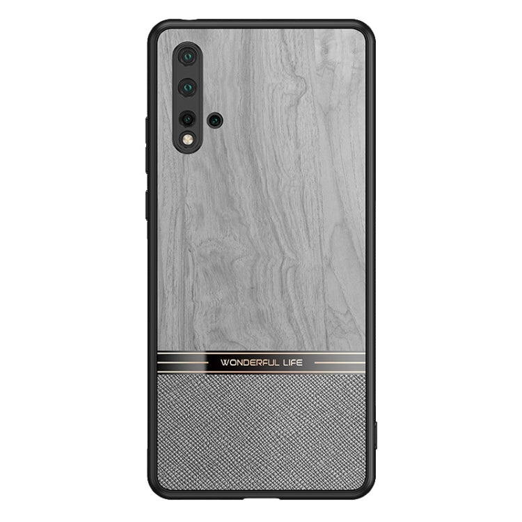For Huawei nova 5 Shang Rui Wood Grain Skin PU + TPU Shockproof Case