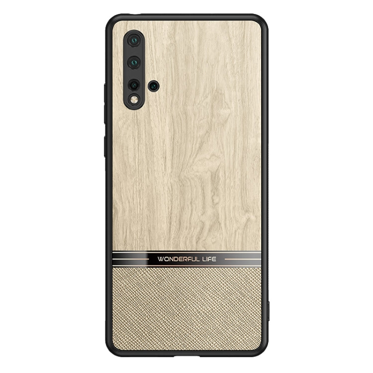 For Huawei nova 5 Shang Rui Wood Grain Skin PU + TPU Shockproof Case