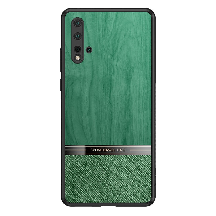 For Huawei nova 5 Shang Rui Wood Grain Skin PU + TPU Shockproof Case