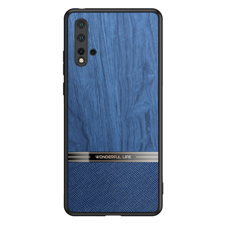 For Huawei nova 5 Shang Rui Wood Grain Skin PU + TPU Shockproof Case