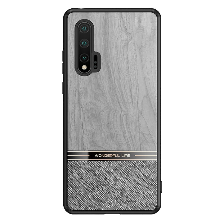 For Huawei nova 6 Shang Rui Wood Grain Skin PU + TPU Shockproof Case