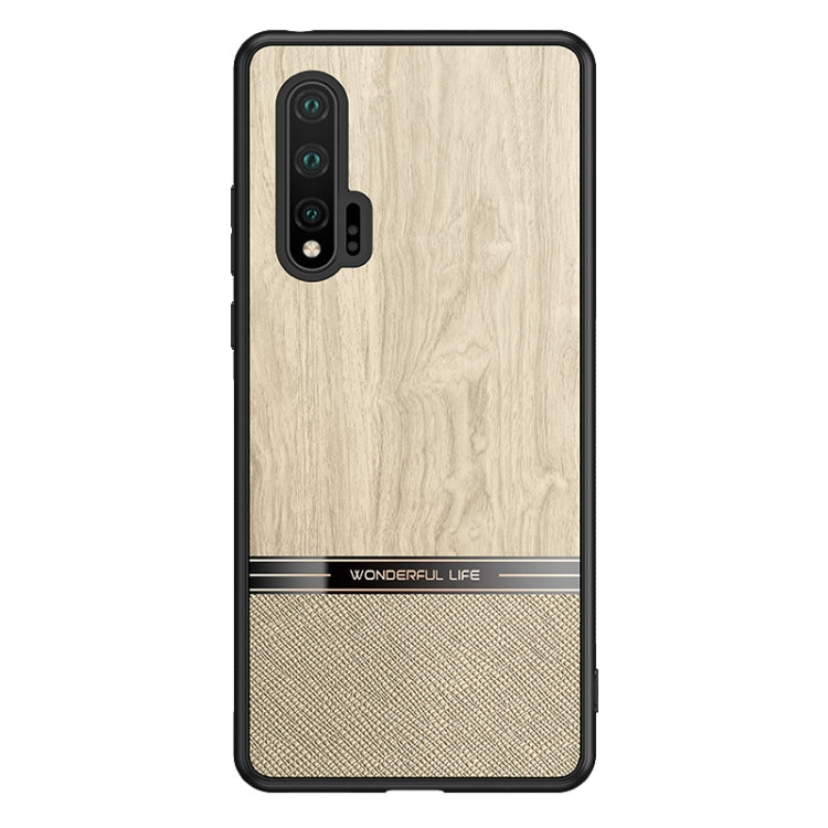 For Huawei nova 6 Shang Rui Wood Grain Skin PU + TPU Shockproof Case