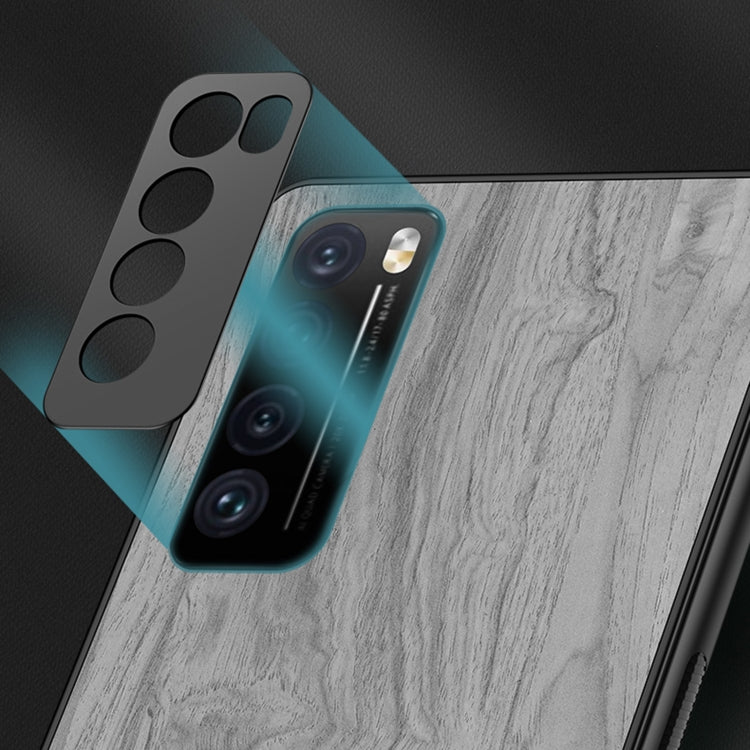 For Huawei nova 6 Shang Rui Wood Grain Skin PU + TPU Shockproof Case