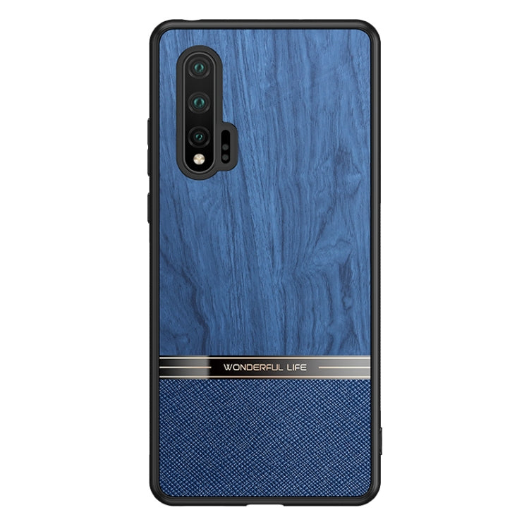 For Huawei nova 6 Shang Rui Wood Grain Skin PU + TPU Shockproof Case