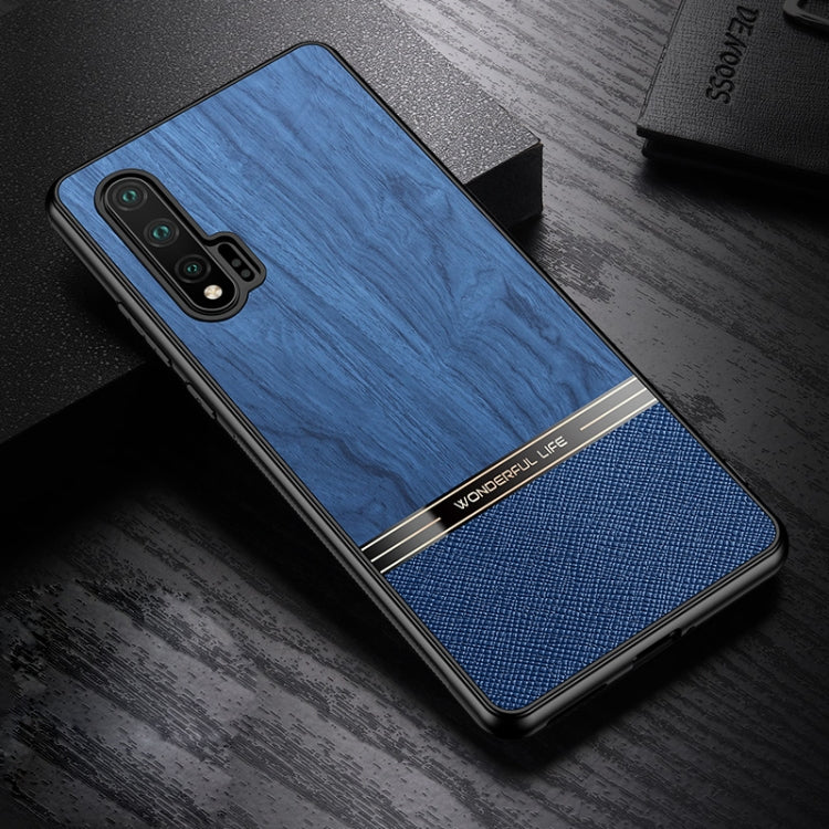 For Huawei nova 6 Shang Rui Wood Grain Skin PU + TPU Shockproof Case