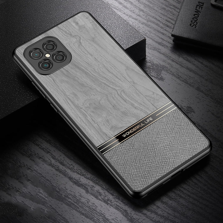For Huawei nova 8 SE Shang Rui Wood Grain Skin PU + TPU Shockproof Case