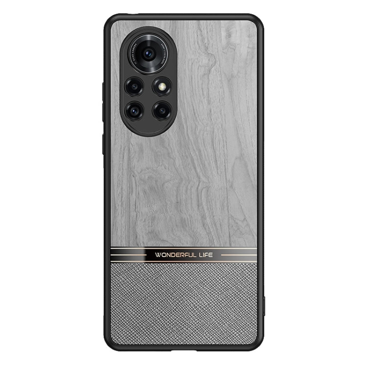 For Huawei nova 8 Pro 5G Shang Rui Wood Grain Skin PU + TPU Shockproof Case