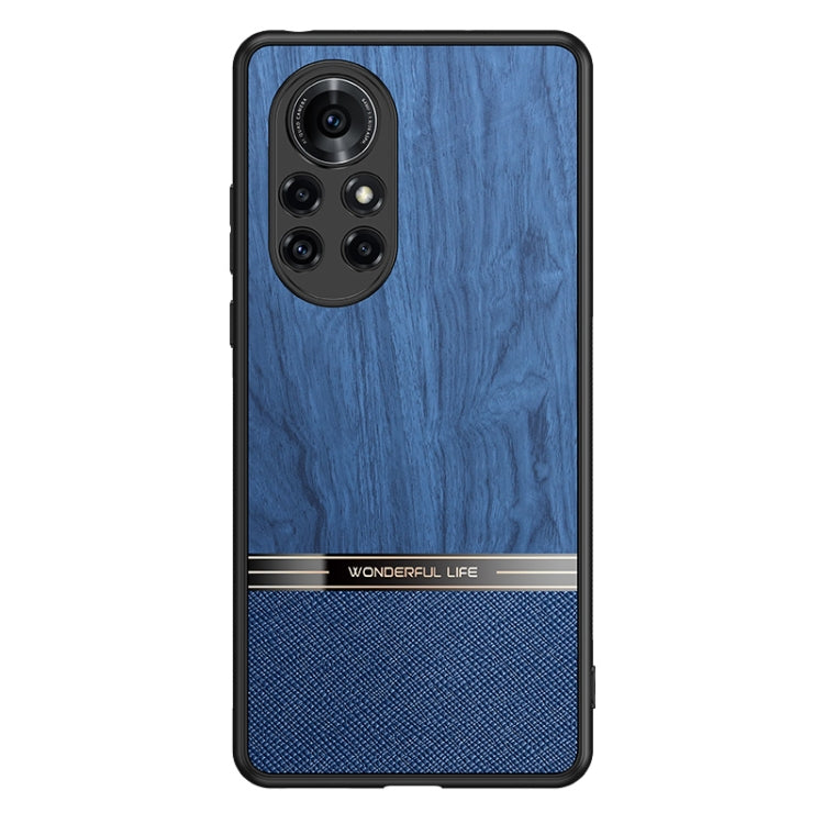 For Huawei nova 8 Pro 5G Shang Rui Wood Grain Skin PU + TPU Shockproof Case