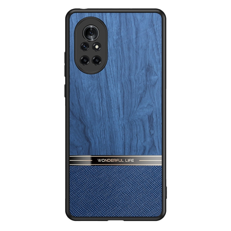 For Huawei nova 8 5G Shang Rui Wood Grain Skin PU + TPU Shockproof Case