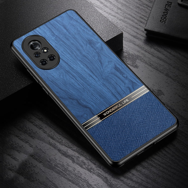 For Huawei nova 8 5G Shang Rui Wood Grain Skin PU + TPU Shockproof Case