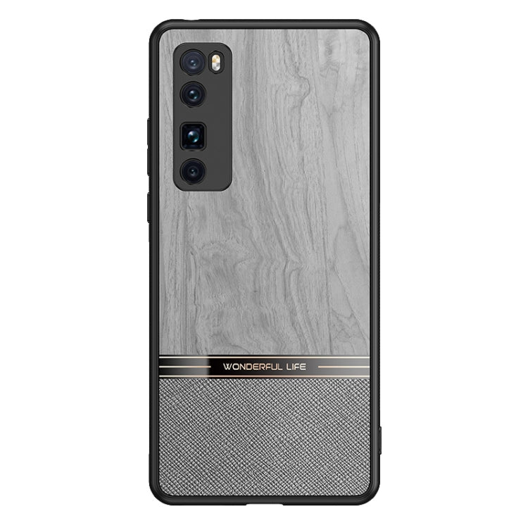 For Huawei nova 7 5G Shang Rui Wood Grain Skin PU + TPU Shockproof Case