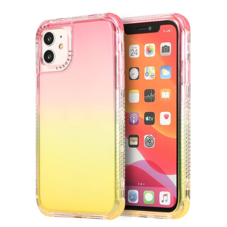 For iPhone 11 3 In 1 Dreamland PC + TPU Gradient Two-color Transparent Border Protective Case