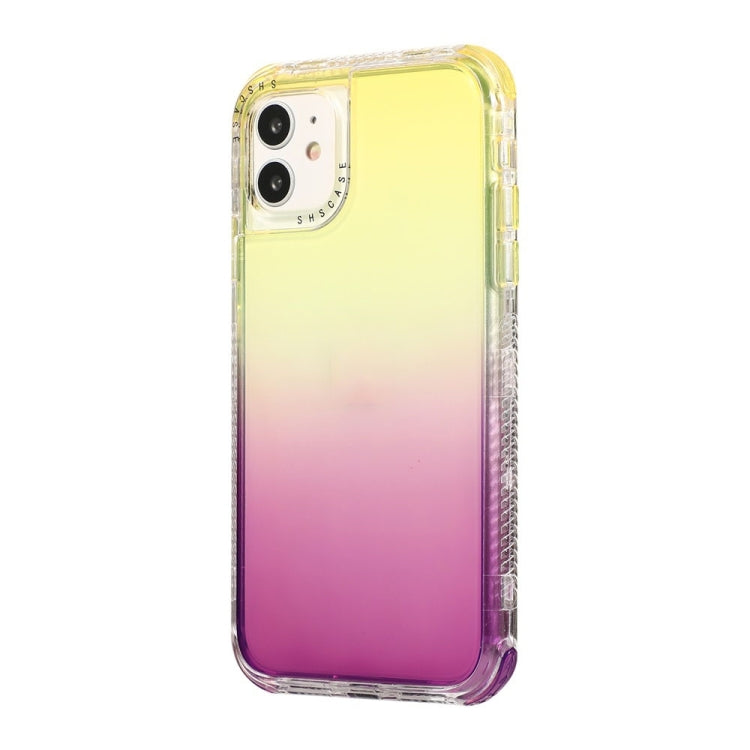 For iPhone 11 3 In 1 Dreamland PC + TPU Gradient Two-color Transparent Border Protective Case