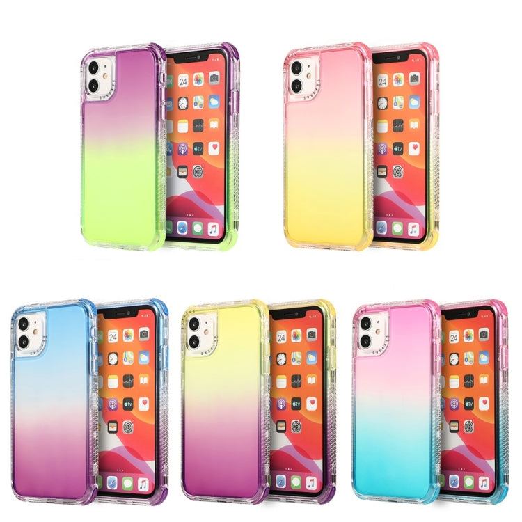 For iPhone 11 3 In 1 Dreamland PC + TPU Gradient Two-color Transparent Border Protective Case