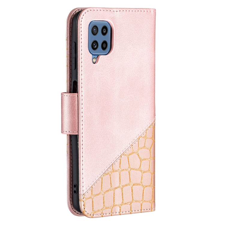 For Samsung Galaxy M32 Matching Color Crocodile Texture Horizontal Flip PU Leather Case with Wallet & Holder & Card Slots