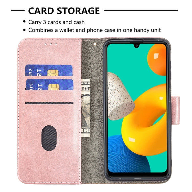 For Samsung Galaxy M32 Matching Color Crocodile Texture Horizontal Flip PU Leather Case with Wallet & Holder & Card Slots