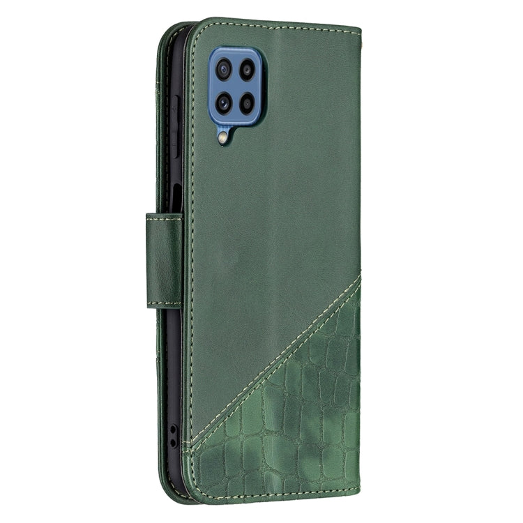 For Samsung Galaxy M32 Matching Color Crocodile Texture Horizontal Flip PU Leather Case with Wallet & Holder & Card Slots