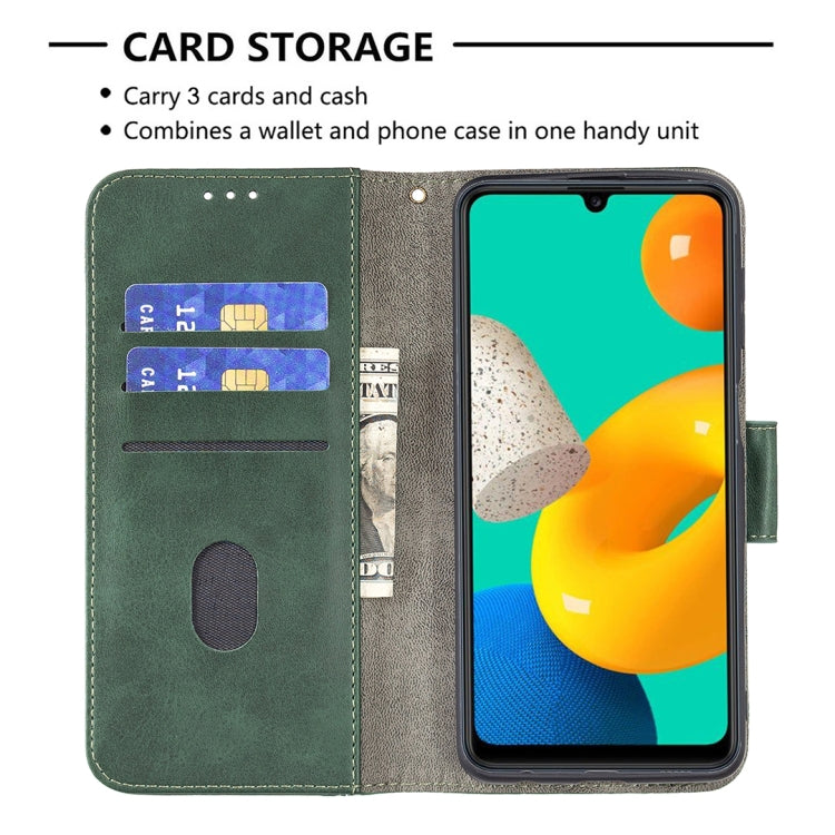 For Samsung Galaxy M32 Matching Color Crocodile Texture Horizontal Flip PU Leather Case with Wallet & Holder & Card Slots