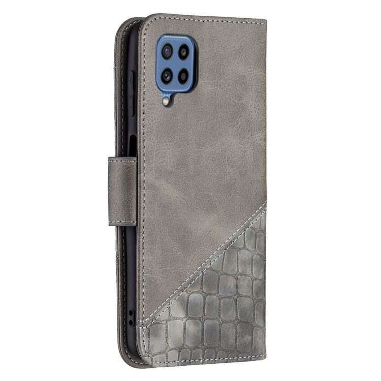 For Samsung Galaxy M32 Matching Color Crocodile Texture Horizontal Flip PU Leather Case with Wallet & Holder & Card Slots