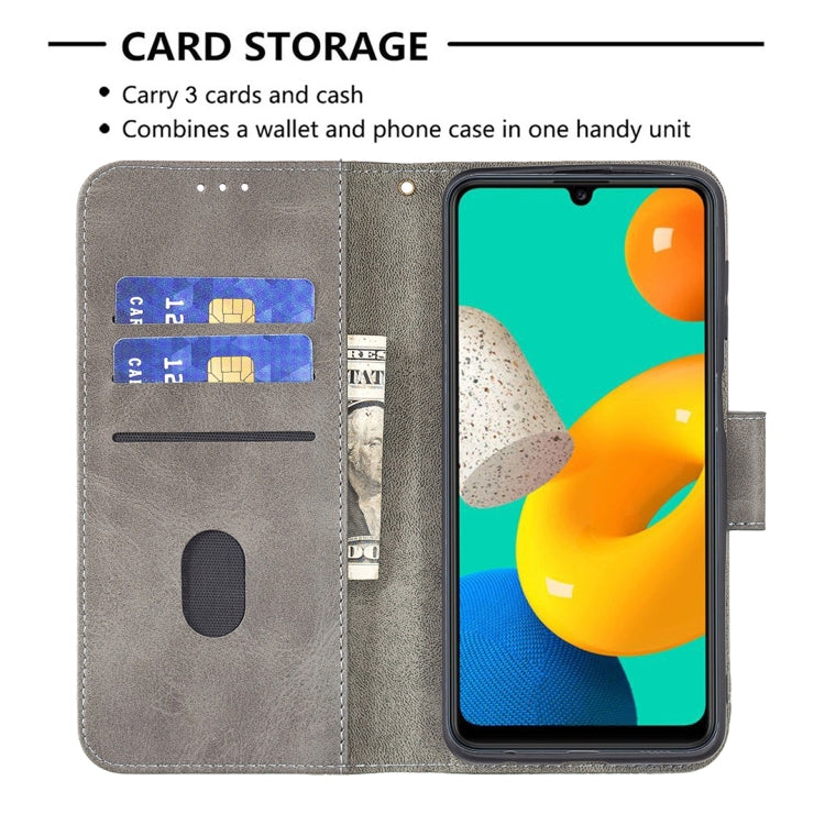 For Samsung Galaxy M32 Matching Color Crocodile Texture Horizontal Flip PU Leather Case with Wallet & Holder & Card Slots